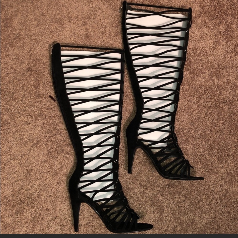 11W Ashley Stewart tall Gladiator style heels.